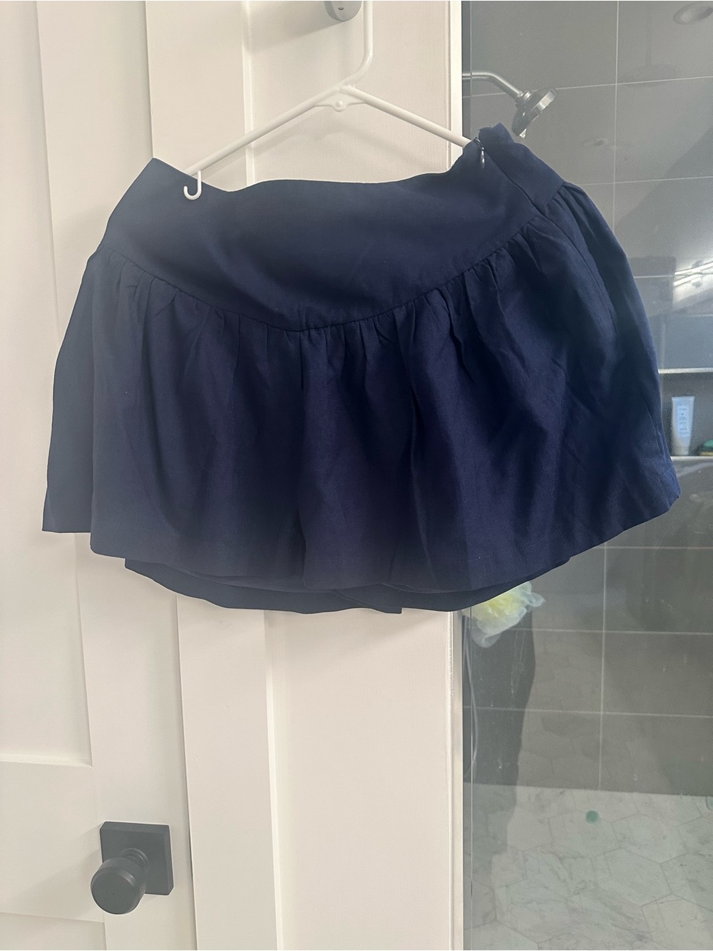 Astr Navy Blue Button-Front Tiered Mini Skirt Set - Picture 4 of 4